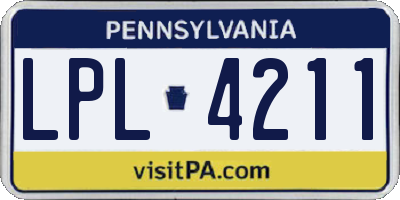PA license plate LPL4211