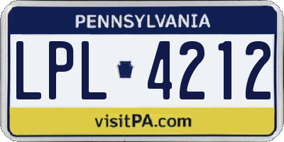 PA license plate LPL4212