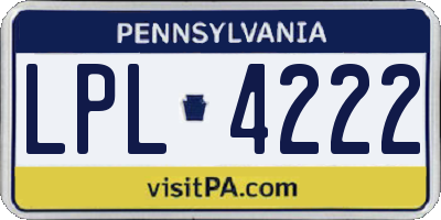 PA license plate LPL4222