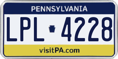 PA license plate LPL4228