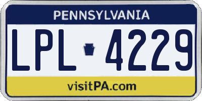 PA license plate LPL4229