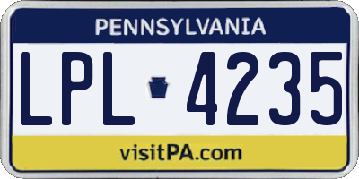 PA license plate LPL4235
