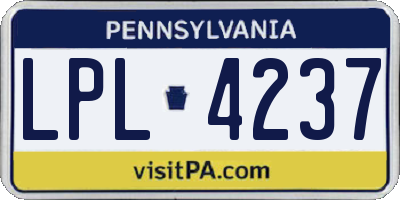 PA license plate LPL4237