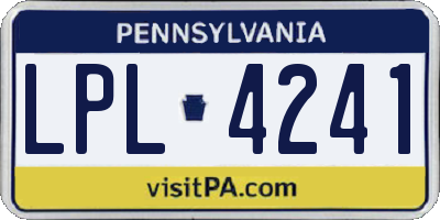 PA license plate LPL4241