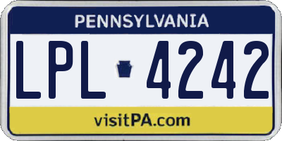 PA license plate LPL4242