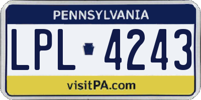 PA license plate LPL4243