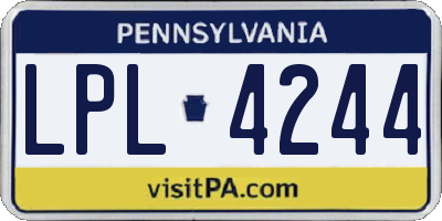 PA license plate LPL4244