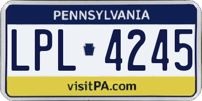 PA license plate LPL4245
