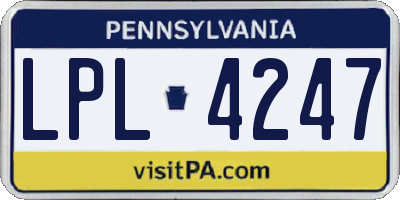 PA license plate LPL4247