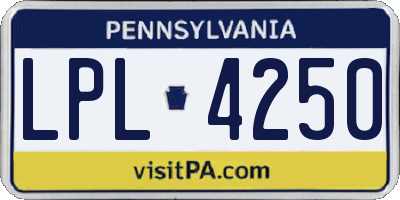 PA license plate LPL4250