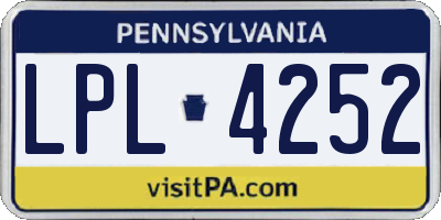 PA license plate LPL4252