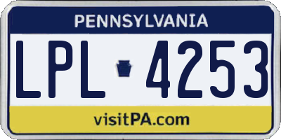 PA license plate LPL4253