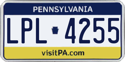 PA license plate LPL4255