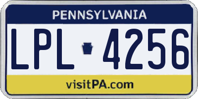PA license plate LPL4256