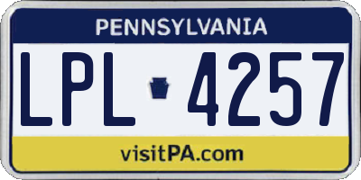 PA license plate LPL4257