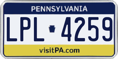 PA license plate LPL4259