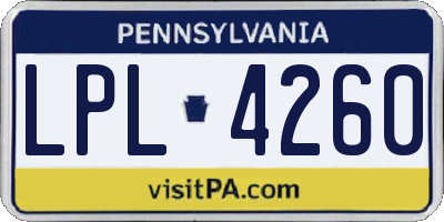 PA license plate LPL4260