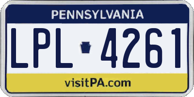 PA license plate LPL4261