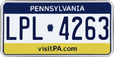 PA license plate LPL4263
