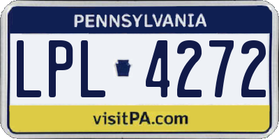 PA license plate LPL4272
