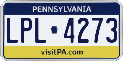 PA license plate LPL4273