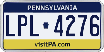 PA license plate LPL4276