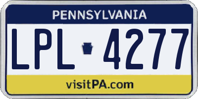 PA license plate LPL4277