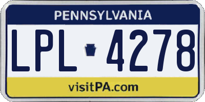 PA license plate LPL4278
