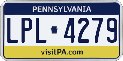 PA license plate LPL4279