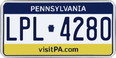 PA license plate LPL4280