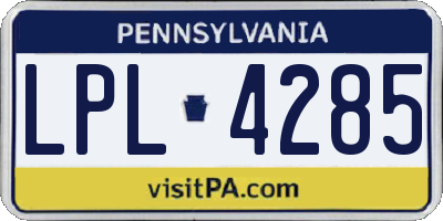 PA license plate LPL4285
