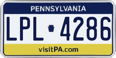 PA license plate LPL4286
