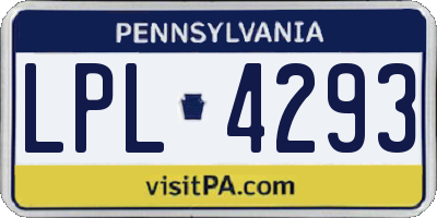 PA license plate LPL4293