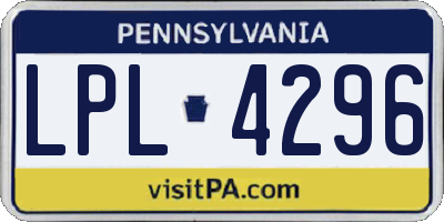 PA license plate LPL4296