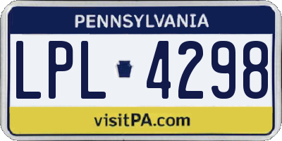 PA license plate LPL4298