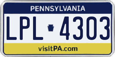 PA license plate LPL4303