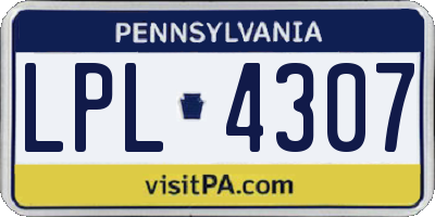 PA license plate LPL4307