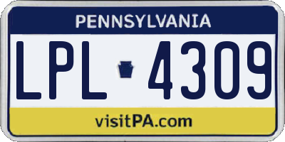 PA license plate LPL4309
