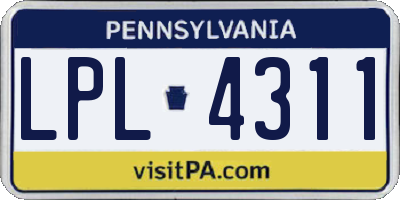 PA license plate LPL4311