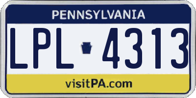 PA license plate LPL4313