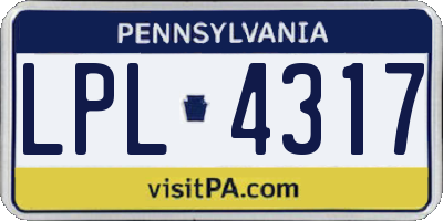PA license plate LPL4317