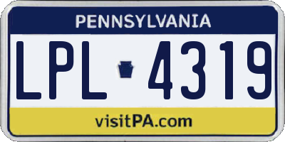 PA license plate LPL4319