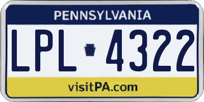 PA license plate LPL4322