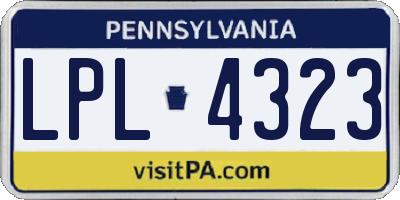 PA license plate LPL4323