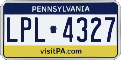 PA license plate LPL4327