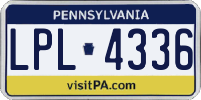 PA license plate LPL4336
