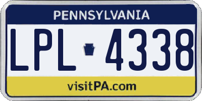 PA license plate LPL4338