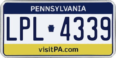 PA license plate LPL4339