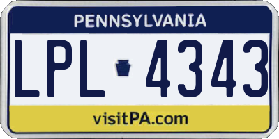 PA license plate LPL4343