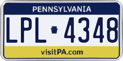 PA license plate LPL4348